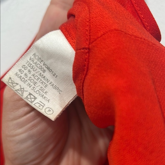 Vanessa Bruno Silk asymmetrical Red Spaghetti Strap Dress mini 36 size 2-4 - Picture 3 of 10